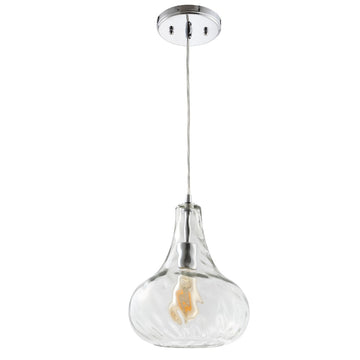 Ferano 9" Adjustable Metal/Glass LED Pendant - JONATHAN Y